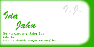 ida jahn business card